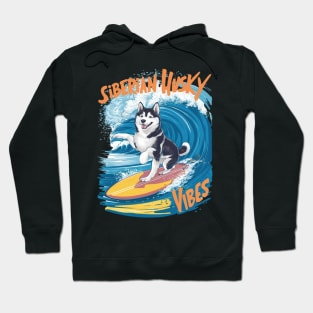 Wave Rider Siberian Husky Dog Surfing Hoodie
